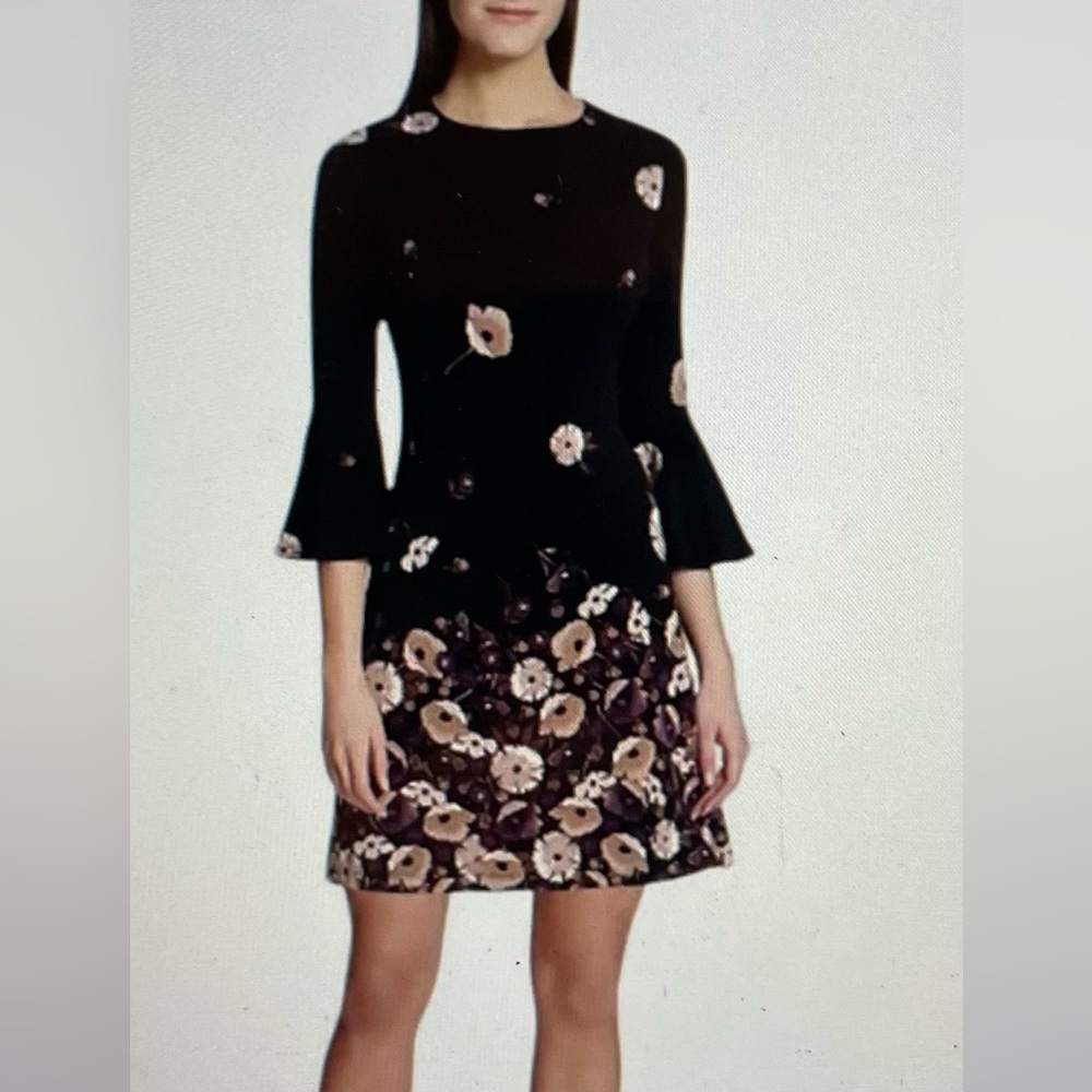 Tommy Hifliger Dress, Size 12, 
Bell Sleeves, Printed Jersey